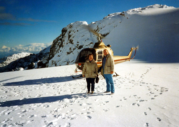 Luther & Ruth in New Zealand on a mountain